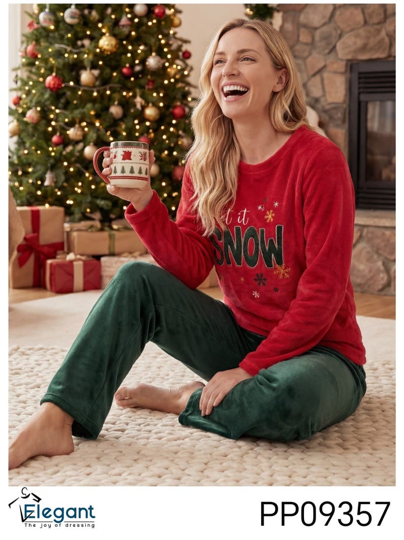 Elegant Polar PJ Red/Olive - Let it Snow - Image 1